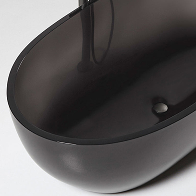 Bathroom Acrylic Oval Tub Soaking Freestanding Bathtub , 22.05" Tall Clearhalo 'Bathroom Remodel & Bathroom Fixtures' 'Bathtubs' 'Home Improvement' 'home_improvement' 'home_improvement_bathtubs' 'Showers & Bathtubs' 6974958