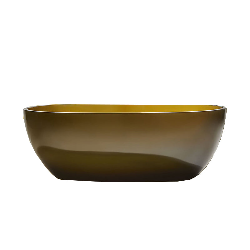 Acrylic Oval Freestanding Bath Modern 22.04-inch Tall Soaking Bathtub Yellow Clearhalo &#39;Bathroom Remodel &amp; Bathroom Fixtures&#39; &#39;Bathtubs&#39; &#39;Home Improvement&#39; &#39;home_improvement&#39; &#39;home_improvement_bathtubs&#39; &#39;Showers &amp; Bathtubs&#39; 6974967