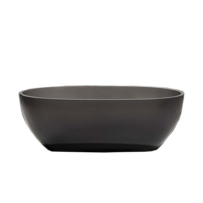 Acrylic Oval Freestanding Bath Modern 22.04-inch Tall Soaking Bathtub Light Gray-Black Clearhalo &#39;Bathroom Remodel &amp; Bathroom Fixtures&#39; &#39;Bathtubs&#39; &#39;Home Improvement&#39; &#39;home_improvement&#39; &#39;home_improvement_bathtubs&#39; &#39;Showers &amp; Bathtubs&#39; 6974971