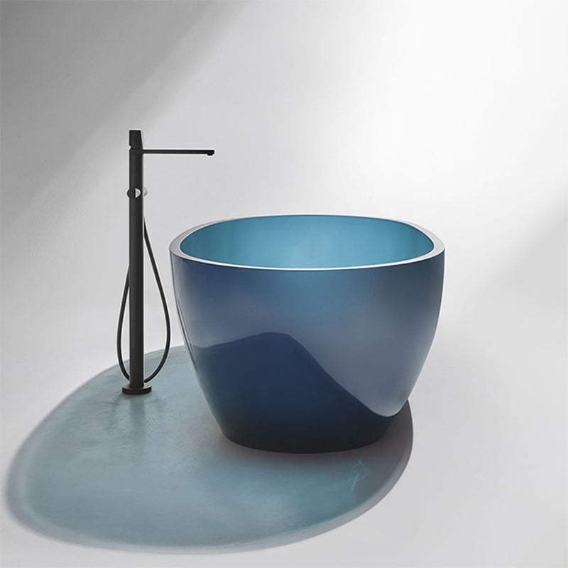 Acrylic Oval Freestanding Bath Modern 22.04-inch Tall Soaking Bathtub Blue 55&quot;L x 28&quot;W x 22&quot;H Clearhalo &#39;Bathroom Remodel &amp; Bathroom Fixtures&#39; &#39;Bathtubs&#39; &#39;Home Improvement&#39; &#39;home_improvement&#39; &#39;home_improvement_bathtubs&#39; &#39;Showers &amp; Bathtubs&#39; 6974972