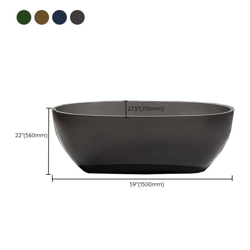 Acrylic Oval Freestanding Bath Modern 22.04-inch Tall Soaking Bathtub Clearhalo &#39;Bathroom Remodel &amp; Bathroom Fixtures&#39; &#39;Bathtubs&#39; &#39;Home Improvement&#39; &#39;home_improvement&#39; &#39;home_improvement_bathtubs&#39; &#39;Showers &amp; Bathtubs&#39; 6974981