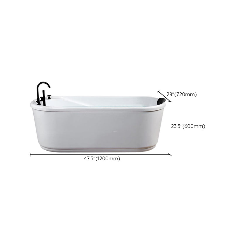 Modern Freestanding Bathtub Acrylic White Bathtub , 28.35-inch Wide (Board not Included) Clearhalo 'Bathroom Remodel & Bathroom Fixtures' 'Bathtubs' 'Home Improvement' 'home_improvement' 'home_improvement_bathtubs' 'Showers & Bathtubs' 6975042