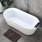 Freestanding Soaking Bath Back to Wall Modern White Bathtub With Faucet Silver 55"L x 26"W x 24"H Tub with Freestanding Tub Fillers Clearhalo 'Bathroom Remodel & Bathroom Fixtures' 'Bathtubs' 'Home Improvement' 'home_improvement' 'home_improvement_bathtubs' 'Showers & Bathtubs' 6975047