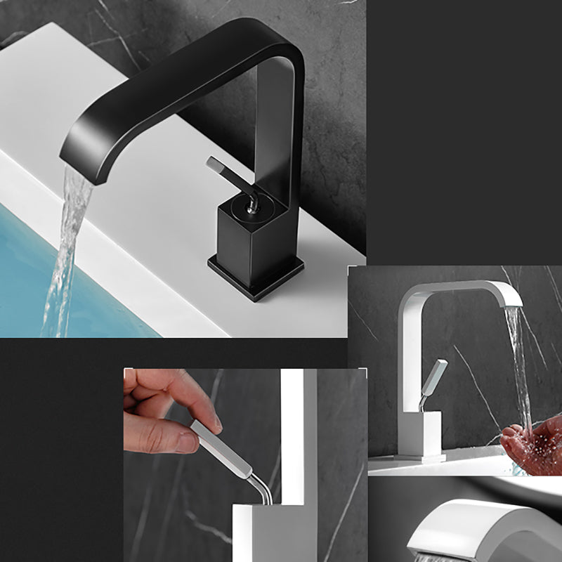 Waterfall Spout Widespread Lavatory Faucet Modern Metal Widespread Sink Faucet Clearhalo 'Bathroom Remodel & Bathroom Fixtures' 'Bathroom Sink Faucets' 'Bathroom Sinks & Faucet Components' 'bathroom_sink_faucets' 'Home Improvement' 'home_improvement' 'home_improvement_bathroom_sink_faucets' 6976534