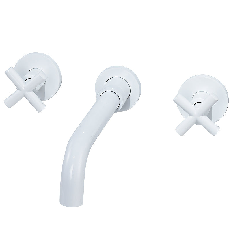 Traditioal Brass Roman Tub Faucet with 2 Cross Handles Tub Faucet White Pipe Clearhalo 'Bathroom Remodel & Bathroom Fixtures' 'Bathroom Sink Faucets' 'Bathroom Sinks & Faucet Components' 'bathroom_sink_faucets' 'Home Improvement' 'home_improvement' 'home_improvement_bathroom_sink_faucets' 6976570