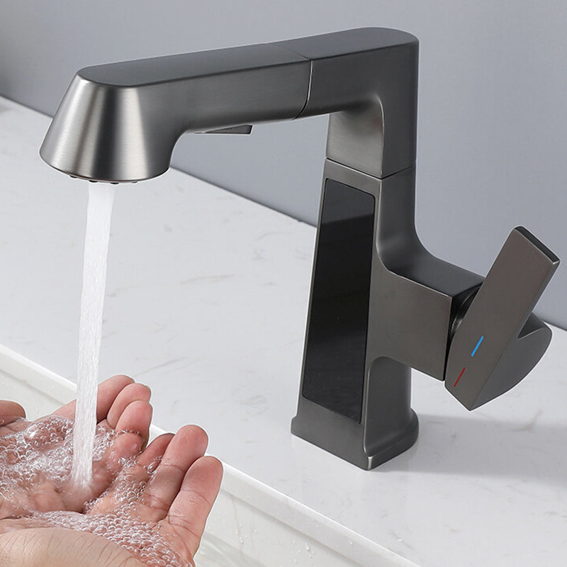 Low Arc Basin Lavatory Faucet Vanity Lever Handles Sink Faucet Clearhalo 'Bathroom Remodel & Bathroom Fixtures' 'Bathroom Sink Faucets' 'Bathroom Sinks & Faucet Components' 'bathroom_sink_faucets' 'Home Improvement' 'home_improvement' 'home_improvement_bathroom_sink_faucets' 6976589