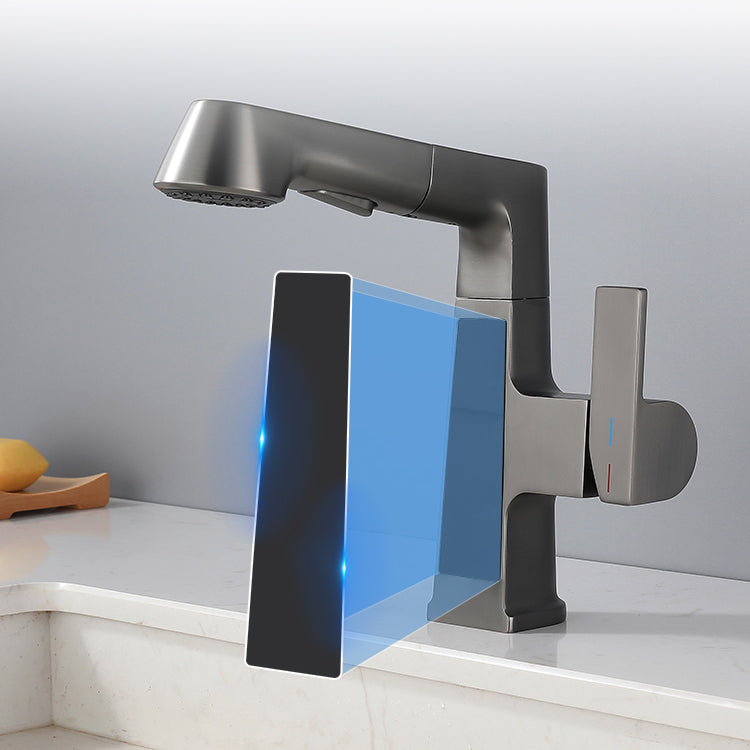 Low Arc Basin Lavatory Faucet Vanity Lever Handles Sink Faucet Clearhalo 'Bathroom Remodel & Bathroom Fixtures' 'Bathroom Sink Faucets' 'Bathroom Sinks & Faucet Components' 'bathroom_sink_faucets' 'Home Improvement' 'home_improvement' 'home_improvement_bathroom_sink_faucets' 6976592