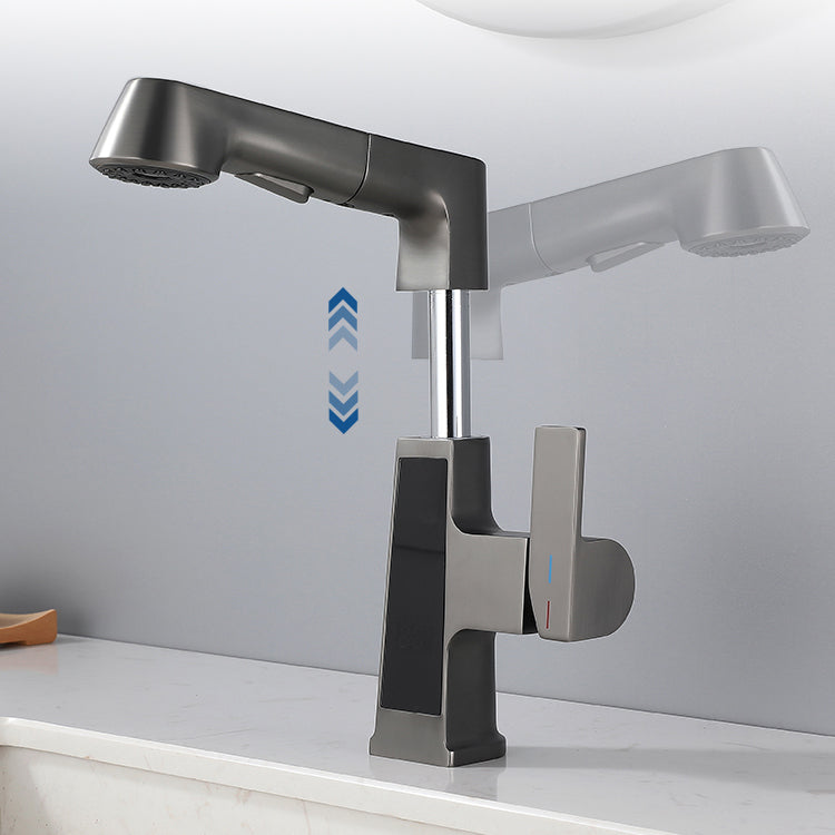 Low Arc Basin Lavatory Faucet Vanity Lever Handles Sink Faucet Clearhalo 'Bathroom Remodel & Bathroom Fixtures' 'Bathroom Sink Faucets' 'Bathroom Sinks & Faucet Components' 'bathroom_sink_faucets' 'Home Improvement' 'home_improvement' 'home_improvement_bathroom_sink_faucets' 6976593
