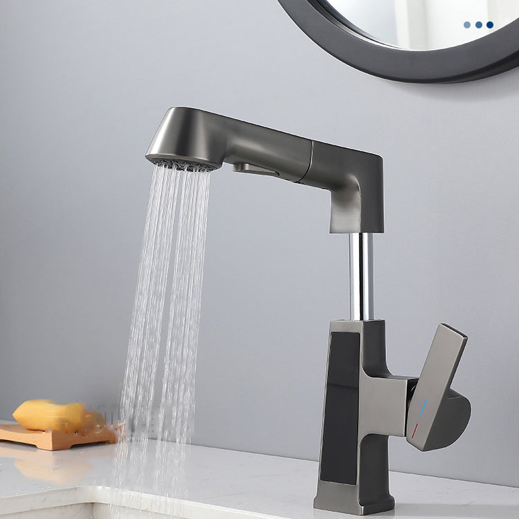 Low Arc Basin Lavatory Faucet Vanity Lever Handles Sink Faucet Clearhalo 'Bathroom Remodel & Bathroom Fixtures' 'Bathroom Sink Faucets' 'Bathroom Sinks & Faucet Components' 'bathroom_sink_faucets' 'Home Improvement' 'home_improvement' 'home_improvement_bathroom_sink_faucets' 6976602
