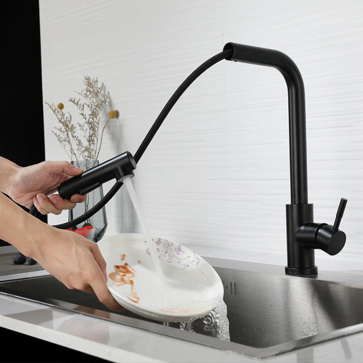 Kitchen Faucet Rod Handle Cold and Hot Controlled Kitchen Faucet Clearhalo 'Home Improvement' 'home_improvement' 'home_improvement_kitchen_faucets' 'Kitchen Faucets' 'Kitchen Remodel & Kitchen Fixtures' 'Kitchen Sinks & Faucet Components' 'kitchen_faucets' 6976633