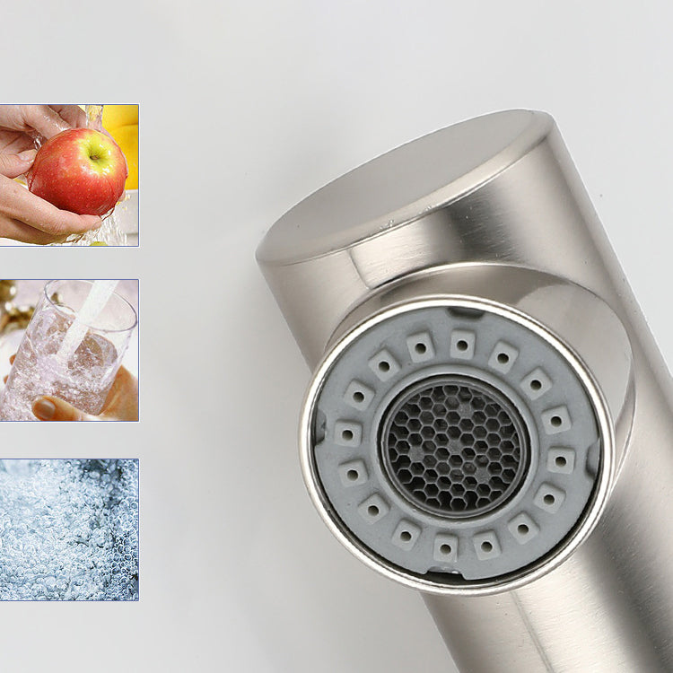 Kitchen Faucet Rod Handle Cold and Hot Controlled Kitchen Faucet Clearhalo 'Home Improvement' 'home_improvement' 'home_improvement_kitchen_faucets' 'Kitchen Faucets' 'Kitchen Remodel & Kitchen Fixtures' 'Kitchen Sinks & Faucet Components' 'kitchen_faucets' 6976637