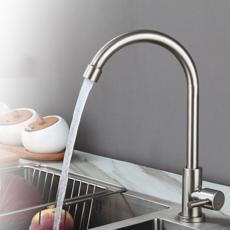 Kitchen Faucet Rod Handle Stainless Cold Controlled Kitchen Faucet Clearhalo 'Home Improvement' 'home_improvement' 'home_improvement_kitchen_faucets' 'Kitchen Faucets' 'Kitchen Remodel & Kitchen Fixtures' 'Kitchen Sinks & Faucet Components' 'kitchen_faucets' 6976641