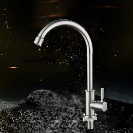 Kitchen Faucet Rod Handle Stainless Cold Controlled Kitchen Faucet Clearhalo 'Home Improvement' 'home_improvement' 'home_improvement_kitchen_faucets' 'Kitchen Faucets' 'Kitchen Remodel & Kitchen Fixtures' 'Kitchen Sinks & Faucet Components' 'kitchen_faucets' 6976649
