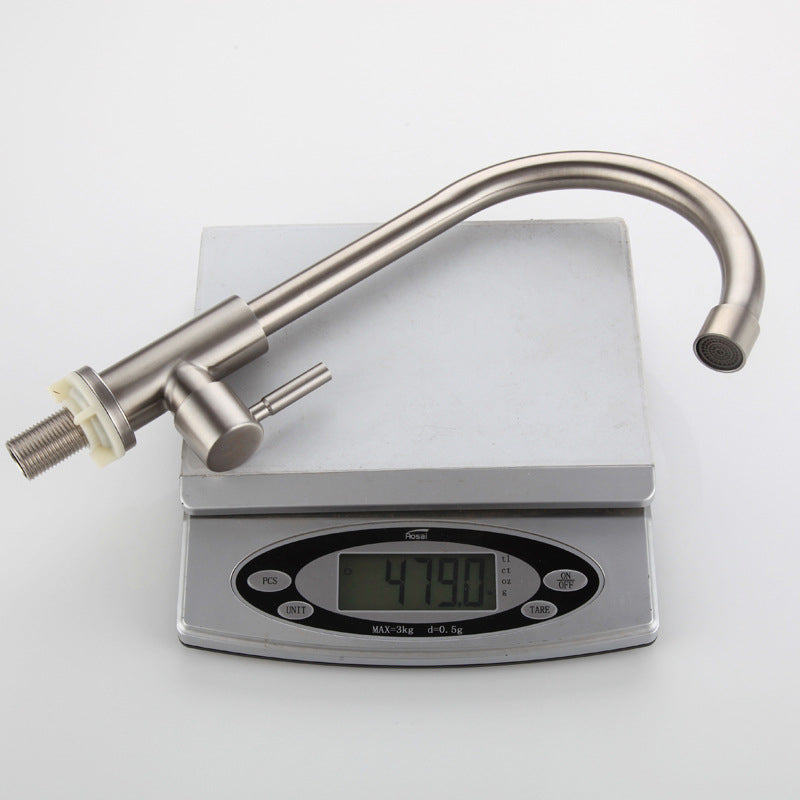 Kitchen Faucet Rod Handle Stainless Cold Controlled Kitchen Faucet Clearhalo 'Home Improvement' 'home_improvement' 'home_improvement_kitchen_faucets' 'Kitchen Faucets' 'Kitchen Remodel & Kitchen Fixtures' 'Kitchen Sinks & Faucet Components' 'kitchen_faucets' 6976651