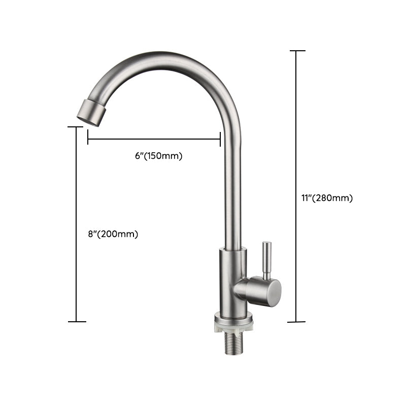 Kitchen Faucet Rod Handle Stainless Cold Controlled Kitchen Faucet Clearhalo 'Home Improvement' 'home_improvement' 'home_improvement_kitchen_faucets' 'Kitchen Faucets' 'Kitchen Remodel & Kitchen Fixtures' 'Kitchen Sinks & Faucet Components' 'kitchen_faucets' 6976652