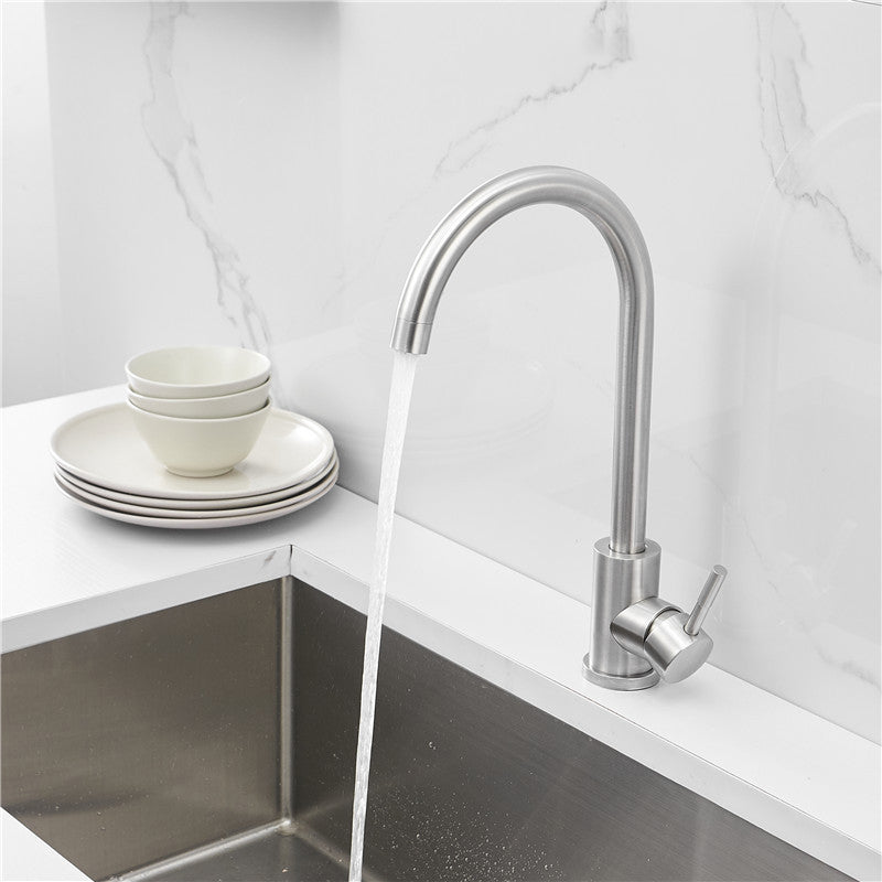Modern Bridge Kitchen Faucet Stainless Steel High Arch Bar Prep Kitchen Faucet Clearhalo 'Home Improvement' 'home_improvement' 'home_improvement_kitchen_faucets' 'Kitchen Faucets' 'Kitchen Remodel & Kitchen Fixtures' 'Kitchen Sinks & Faucet Components' 'kitchen_faucets' 6976665