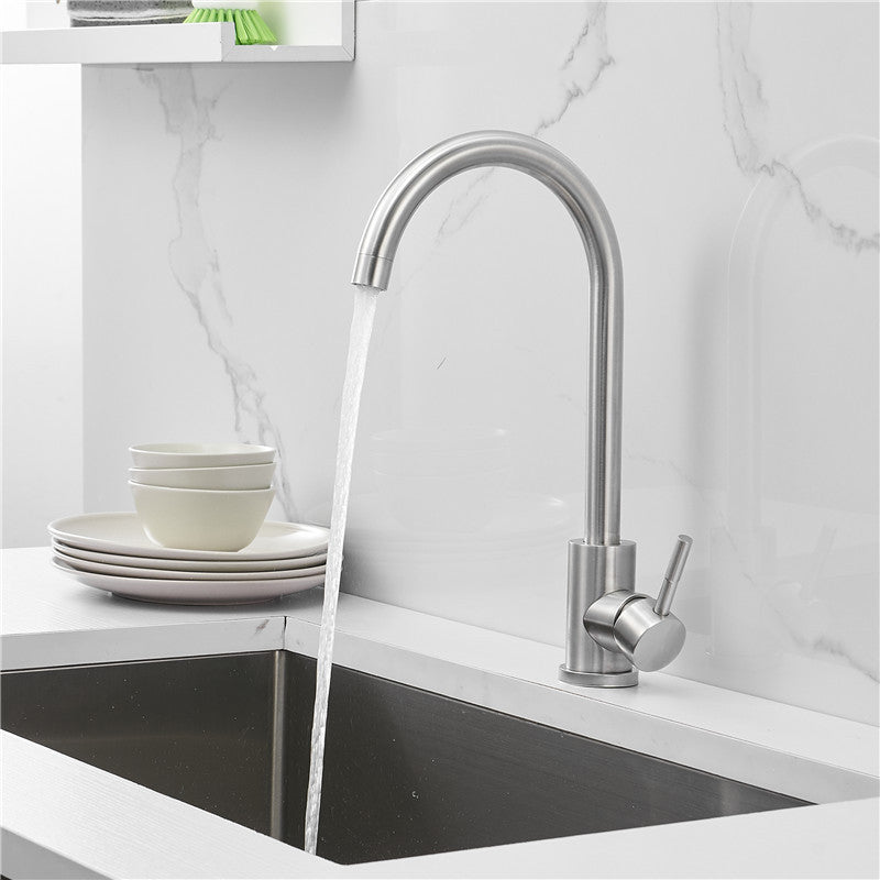 Modern Bridge Kitchen Faucet Stainless Steel High Arch Bar Prep Kitchen Faucet Clearhalo 'Home Improvement' 'home_improvement' 'home_improvement_kitchen_faucets' 'Kitchen Faucets' 'Kitchen Remodel & Kitchen Fixtures' 'Kitchen Sinks & Faucet Components' 'kitchen_faucets' 6976667