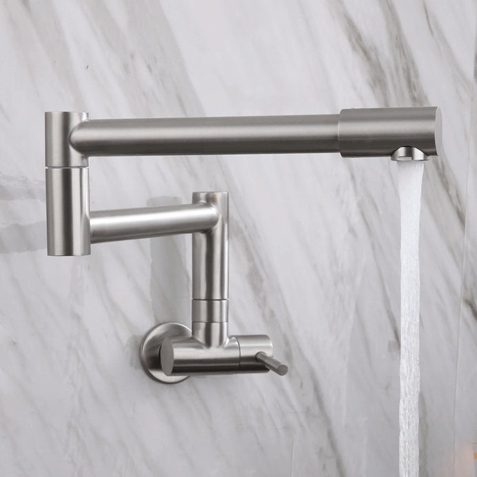 Stainless Steel Pot Filler Faucet with Single Handle No Sensor Faucet Clearhalo 'Home Improvement' 'home_improvement' 'home_improvement_kitchen_faucets' 'Kitchen Faucets' 'Kitchen Remodel & Kitchen Fixtures' 'Kitchen Sinks & Faucet Components' 'kitchen_faucets' 6976672