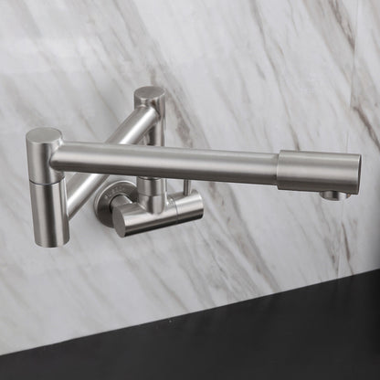 Stainless Steel Pot Filler Faucet with Single Handle No Sensor Faucet Single Handle Clearhalo 'Home Improvement' 'home_improvement' 'home_improvement_kitchen_faucets' 'Kitchen Faucets' 'Kitchen Remodel & Kitchen Fixtures' 'Kitchen Sinks & Faucet Components' 'kitchen_faucets' 6976673