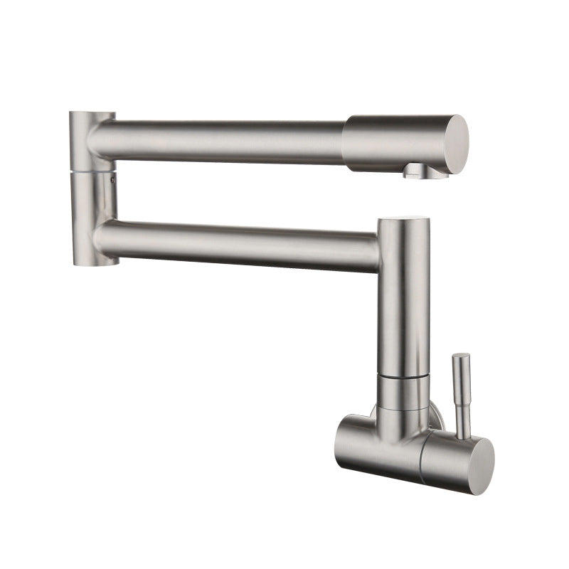Stainless Steel Pot Filler Faucet with Single Handle No Sensor Faucet Clearhalo 'Home Improvement' 'home_improvement' 'home_improvement_kitchen_faucets' 'Kitchen Faucets' 'Kitchen Remodel & Kitchen Fixtures' 'Kitchen Sinks & Faucet Components' 'kitchen_faucets' 6976678