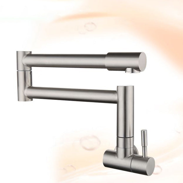 Stainless Steel Pot Filler Faucet with Single Handle No Sensor Faucet Clearhalo 'Home Improvement' 'home_improvement' 'home_improvement_kitchen_faucets' 'Kitchen Faucets' 'Kitchen Remodel & Kitchen Fixtures' 'Kitchen Sinks & Faucet Components' 'kitchen_faucets' 6976679