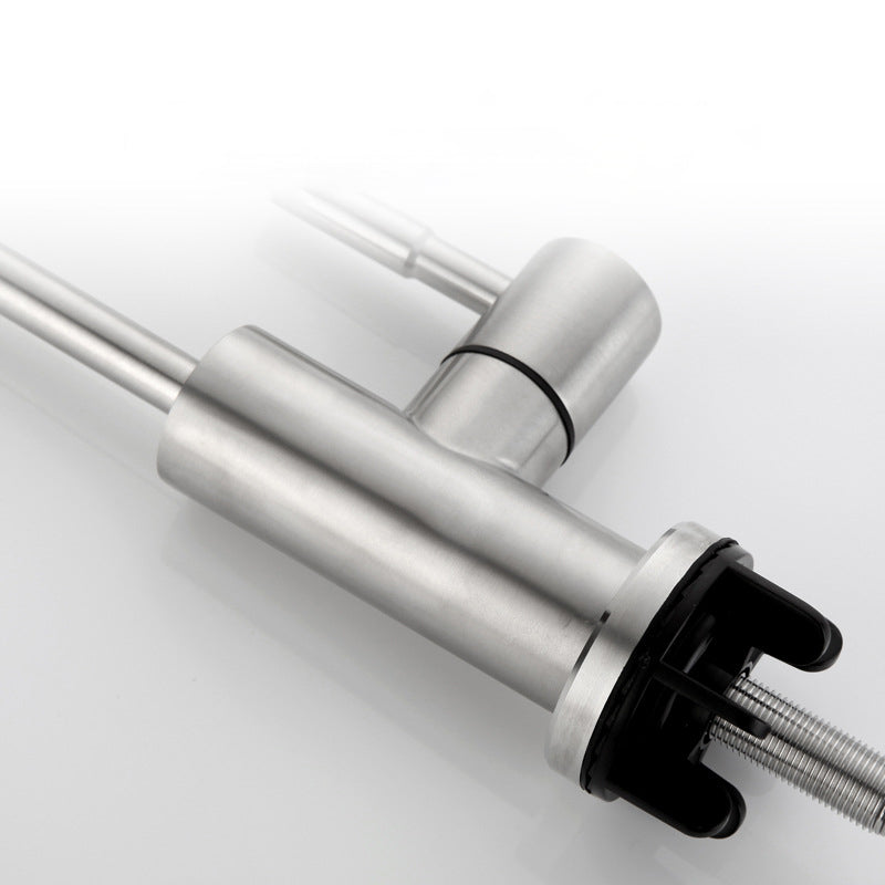 Stainless Steel Kitchen Faucet with Handle Gooseneck Standard Kitchen Faucets Clearhalo 'Home Improvement' 'home_improvement' 'home_improvement_kitchen_faucets' 'Kitchen Faucets' 'Kitchen Remodel & Kitchen Fixtures' 'Kitchen Sinks & Faucet Components' 'kitchen_faucets' 6976700