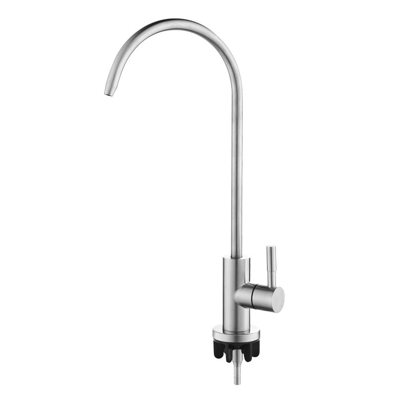 Stainless Steel Kitchen Faucet with Handle Gooseneck Standard Kitchen Faucets Clearhalo 'Home Improvement' 'home_improvement' 'home_improvement_kitchen_faucets' 'Kitchen Faucets' 'Kitchen Remodel & Kitchen Fixtures' 'Kitchen Sinks & Faucet Components' 'kitchen_faucets' 6976701
