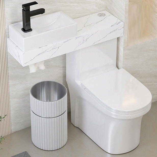 Contemporary Flush Toilet Floor Mount One-Piece Toilet Urine Toilet Cold Hot Water Dispensor ( Left) Clearhalo 'Bathroom Remodel & Bathroom Fixtures' 'Home Improvement' 'home_improvement' 'home_improvement_toilets' 'Toilets & Bidets' 'Toilets' 6977178
