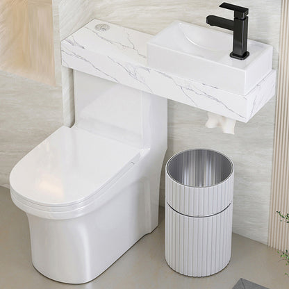 Contemporary Flush Toilet Floor Mount One-Piece Toilet Urine Toilet Cold Hot Water Dispensor ( Right) Clearhalo 'Bathroom Remodel & Bathroom Fixtures' 'Home Improvement' 'home_improvement' 'home_improvement_toilets' 'Toilets & Bidets' 'Toilets' 6977179