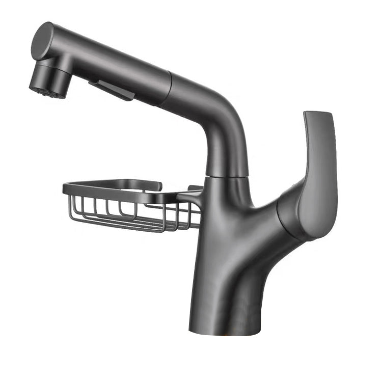 Lever Handles Sink Faucet Circular Swivel Spout Brass Bathroom Sink Faucet Clearhalo 'Bathroom Remodel & Bathroom Fixtures' 'Bathroom Sink Faucets' 'Bathroom Sinks & Faucet Components' 'bathroom_sink_faucets' 'Home Improvement' 'home_improvement' 'home_improvement_bathroom_sink_faucets' 6977347