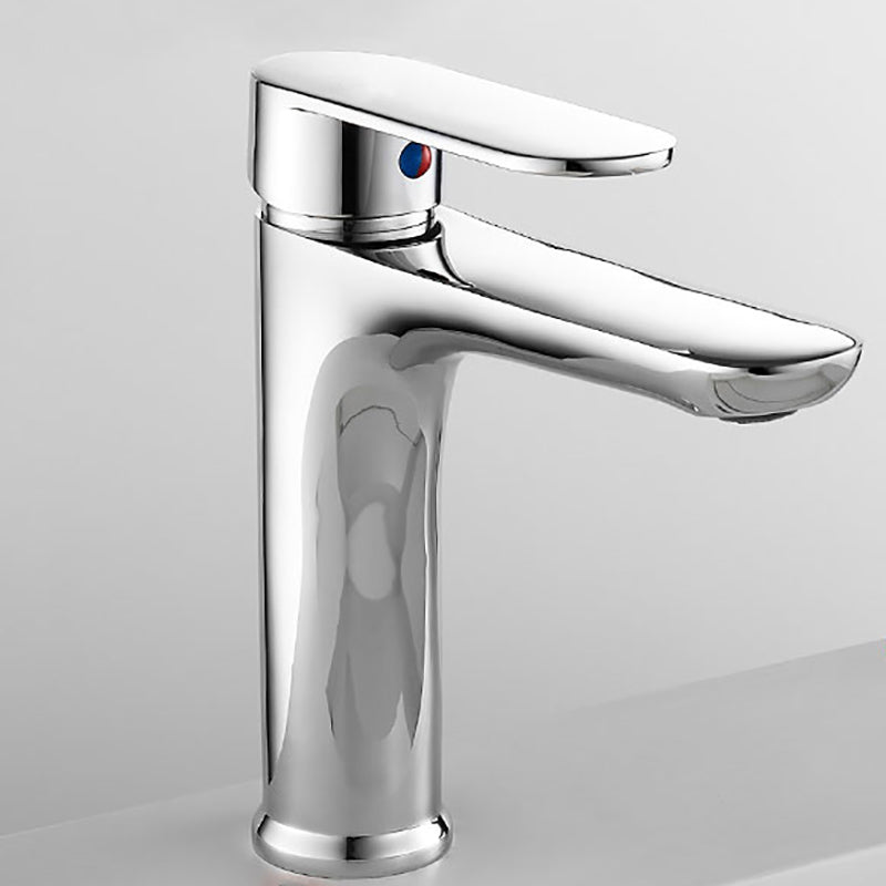 Modern Brass Bathroom Sink Faucet Circular Lever Handles Sink Faucet Silver Tall Clearhalo 'Bathroom Remodel & Bathroom Fixtures' 'Bathroom Sink Faucets' 'Bathroom Sinks & Faucet Components' 'bathroom_sink_faucets' 'Home Improvement' 'home_improvement' 'home_improvement_bathroom_sink_faucets' 6977656