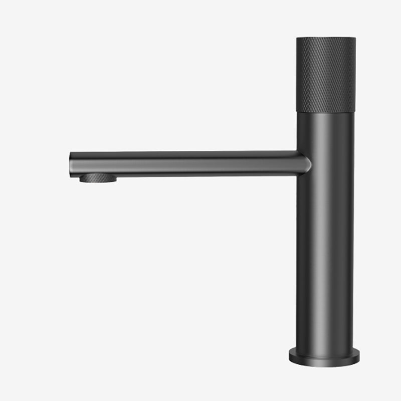 Modern Brass Bathroom Sink Faucet Circular Knob Handle Sink Faucet Gun Grey Short Clearhalo 'Bathroom Remodel & Bathroom Fixtures' 'Bathroom Sink Faucets' 'Bathroom Sinks & Faucet Components' 'bathroom_sink_faucets' 'Home Improvement' 'home_improvement' 'home_improvement_bathroom_sink_faucets' 6977695