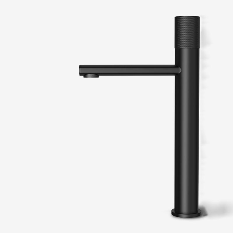 Modern Brass Bathroom Sink Faucet Circular Knob Handle Sink Faucet Black Tall Clearhalo 'Bathroom Remodel & Bathroom Fixtures' 'Bathroom Sink Faucets' 'Bathroom Sinks & Faucet Components' 'bathroom_sink_faucets' 'Home Improvement' 'home_improvement' 'home_improvement_bathroom_sink_faucets' 6977697