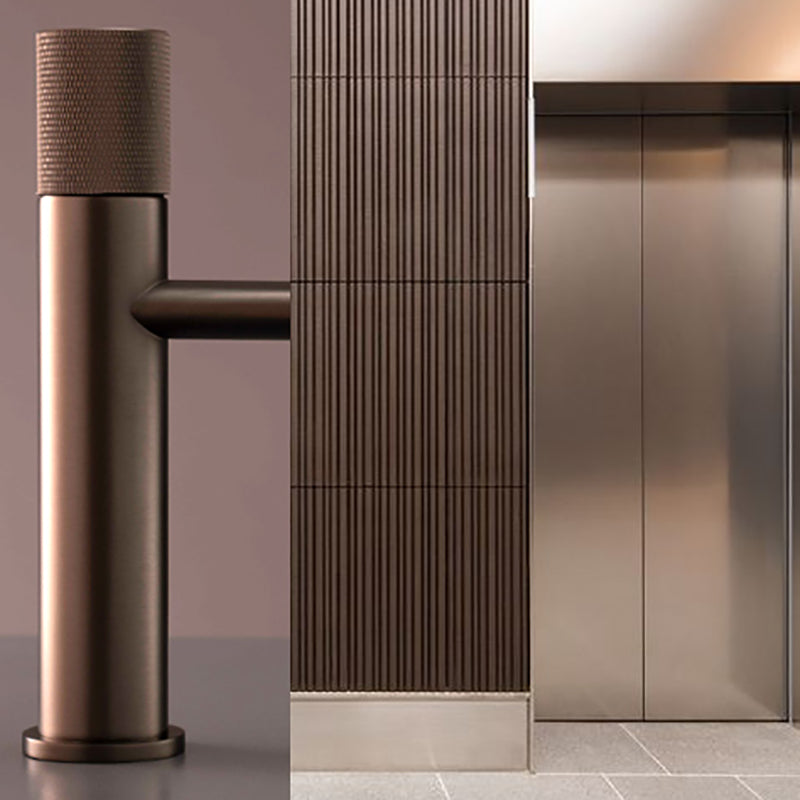 Modern Brass Bathroom Sink Faucet Circular Knob Handle Sink Faucet Clearhalo 'Bathroom Remodel & Bathroom Fixtures' 'Bathroom Sink Faucets' 'Bathroom Sinks & Faucet Components' 'bathroom_sink_faucets' 'Home Improvement' 'home_improvement' 'home_improvement_bathroom_sink_faucets' 6977702