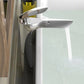 Modern Brass Bathroom Sink Faucet Lever Handles Sink Faucet with 1 Hole Silver High Style Square Clearhalo 'Bathroom Remodel & Bathroom Fixtures' 'Bathroom Sink Faucets' 'Bathroom Sinks & Faucet Components' 'bathroom_sink_faucets' 'Home Improvement' 'home_improvement' 'home_improvement_bathroom_sink_faucets' 6977732