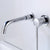 Lever Handles Wall Mounted Bathroom Faucet High-Arc Lavatory Faucet Silver Clearhalo 'Bathroom Remodel & Bathroom Fixtures' 'Bathroom Sink Faucets' 'Bathroom Sinks & Faucet Components' 'bathroom_sink_faucets' 'Home Improvement' 'home_improvement' 'home_improvement_bathroom_sink_faucets' 6977816