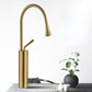 Gooseneck Sink Faucet Circular Lever Handles Brass Bathroom Sink Faucet Clearhalo 'Bathroom Remodel & Bathroom Fixtures' 'Bathroom Sink Faucets' 'Bathroom Sinks & Faucet Components' 'bathroom_sink_faucets' 'Home Improvement' 'home_improvement' 'home_improvement_bathroom_sink_faucets' 6977826