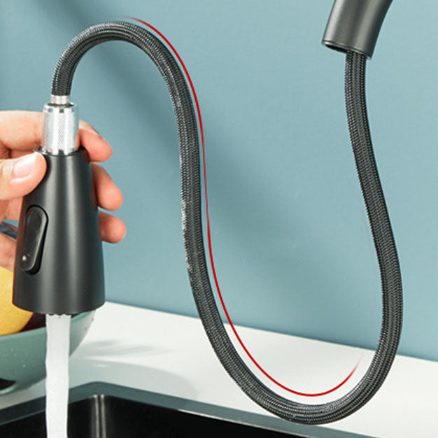Contemporary Gooseneck Faucet One Handle Kitchen Faucet High Arch Water Filler Clearhalo 'Home Improvement' 'home_improvement' 'home_improvement_kitchen_faucets' 'Kitchen Faucets' 'Kitchen Remodel & Kitchen Fixtures' 'Kitchen Sinks & Faucet Components' 'kitchen_faucets' 6977841