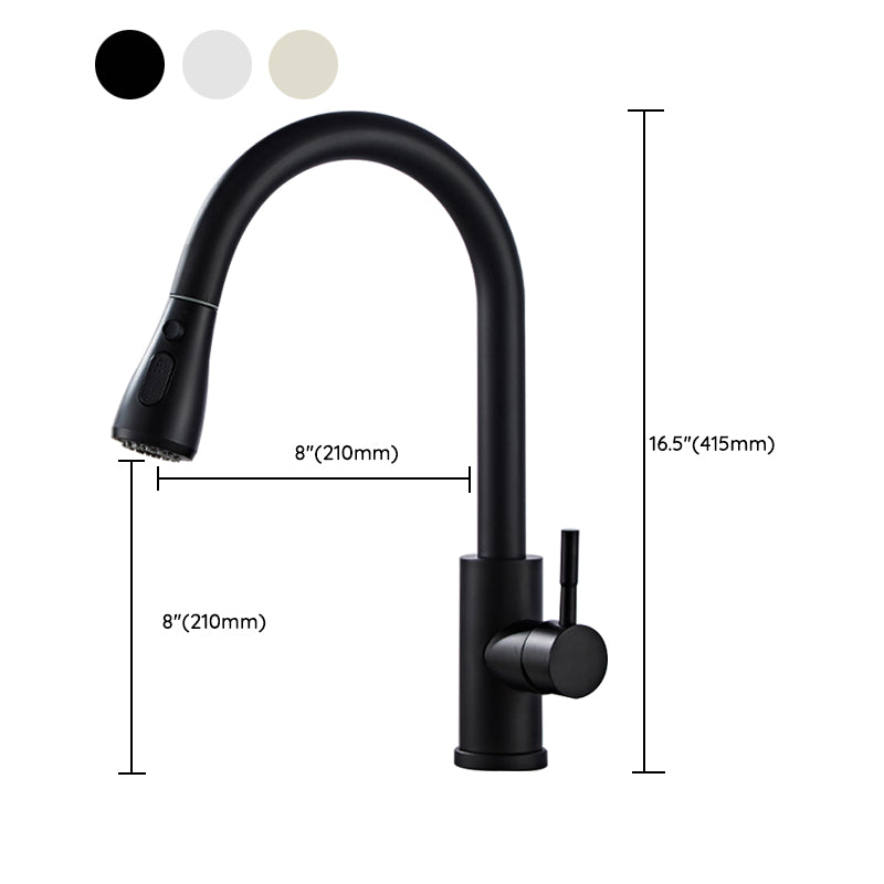 Modern Bridge Faucet Stainless Steel Pull down Sprayer with Supply Lines Kitchen Faucet Clearhalo 'Home Improvement' 'home_improvement' 'home_improvement_kitchen_faucets' 'Kitchen Faucets' 'Kitchen Remodel & Kitchen Fixtures' 'Kitchen Sinks & Faucet Components' 'kitchen_faucets' 6977893