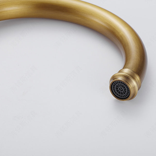 Traditional 1-Hole Kitchen Faucet Swivel Spout Gooseneck Standard Kitchen Faucets Clearhalo 'Home Improvement' 'home_improvement' 'home_improvement_kitchen_faucets' 'Kitchen Faucets' 'Kitchen Remodel & Kitchen Fixtures' 'Kitchen Sinks & Faucet Components' 'kitchen_faucets' 6977948