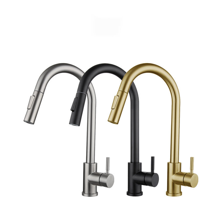 Modern Kitchen Sink Faucet Swivel Spout High Arch Touch Sensor with Pull down Sprayer Clearhalo 'Home Improvement' 'home_improvement' 'home_improvement_kitchen_faucets' 'Kitchen Faucets' 'Kitchen Remodel & Kitchen Fixtures' 'Kitchen Sinks & Faucet Components' 'kitchen_faucets' 6977979