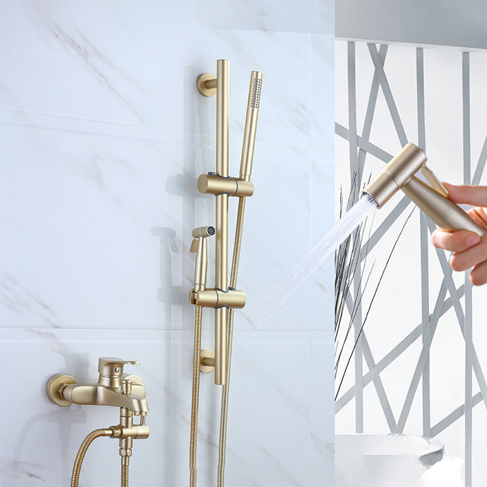Ultra-Luxury Shower Trim Wall Mounted Included Hand Shower and Faucet Clearhalo 'Bathroom Remodel & Bathroom Fixtures' 'Home Improvement' 'home_improvement' 'home_improvement_shower_faucets' 'Shower Faucets & Systems' 'shower_faucets' 'Showers & Bathtubs Plumbing' 'Showers & Bathtubs' 6978417