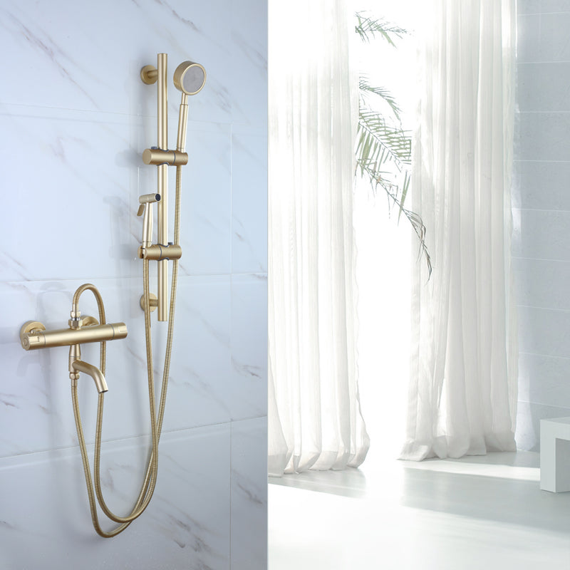 Ultra-Luxury Shower Trim Wall Mounted Included Hand Shower and Faucet Clearhalo 'Bathroom Remodel & Bathroom Fixtures' 'Home Improvement' 'home_improvement' 'home_improvement_shower_faucets' 'Shower Faucets & Systems' 'shower_faucets' 'Showers & Bathtubs Plumbing' 'Showers & Bathtubs' 6978424