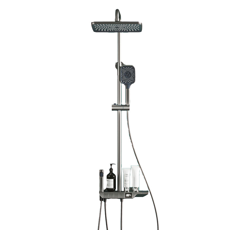 Chrome Shower System Modern Wall Mounted Shower Combo for Bathroom Clearhalo 'Bathroom Remodel & Bathroom Fixtures' 'Home Improvement' 'home_improvement' 'home_improvement_shower_faucets' 'Shower Faucets & Systems' 'shower_faucets' 'Showers & Bathtubs Plumbing' 'Showers & Bathtubs' 6978438