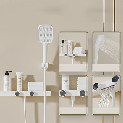 Contemporary Adjustable Spray Pattern Wall Mounted Shower Head Combo White 2 Clearhalo 'Bathroom Remodel & Bathroom Fixtures' 'Home Improvement' 'home_improvement' 'home_improvement_shower_faucets' 'Shower Faucets & Systems' 'shower_faucets' 'Showers & Bathtubs Plumbing' 'Showers & Bathtubs' 6978469