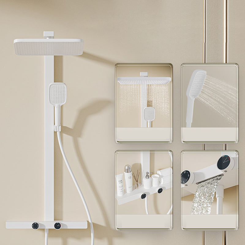 Contemporary Adjustable Spray Pattern Wall Mounted Shower Head Combo White 3 Clearhalo 'Bathroom Remodel & Bathroom Fixtures' 'Home Improvement' 'home_improvement' 'home_improvement_shower_faucets' 'Shower Faucets & Systems' 'shower_faucets' 'Showers & Bathtubs Plumbing' 'Showers & Bathtubs' 6978472