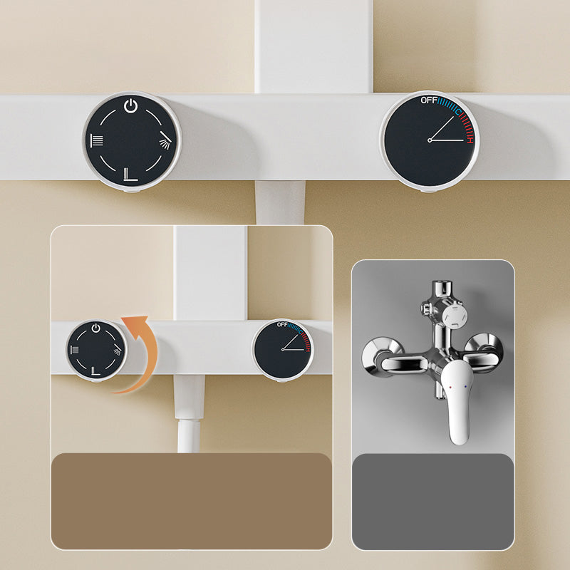 Contemporary Adjustable Spray Pattern Wall Mounted Shower Head Combo Clearhalo 'Bathroom Remodel & Bathroom Fixtures' 'Home Improvement' 'home_improvement' 'home_improvement_shower_faucets' 'Shower Faucets & Systems' 'shower_faucets' 'Showers & Bathtubs Plumbing' 'Showers & Bathtubs' 6978473