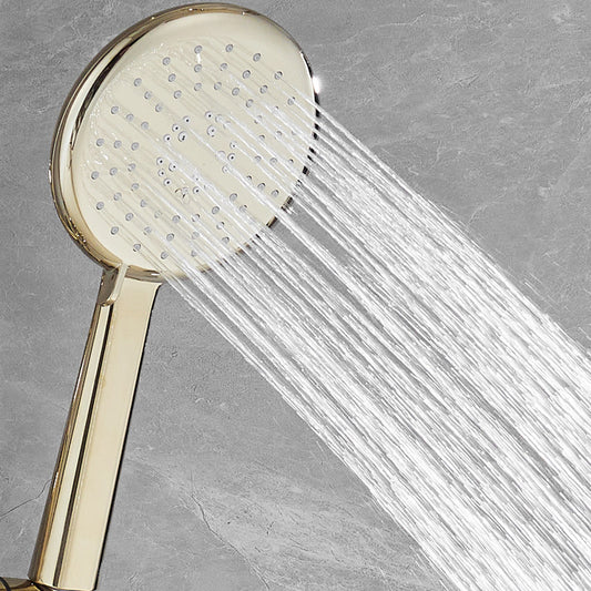 Contemporary Shower Head Combo Gold Wall Mounted Shower System Clearhalo 'Bathroom Remodel & Bathroom Fixtures' 'Home Improvement' 'home_improvement' 'home_improvement_shower_faucets' 'Shower Faucets & Systems' 'shower_faucets' 'Showers & Bathtubs Plumbing' 'Showers & Bathtubs' 6978505