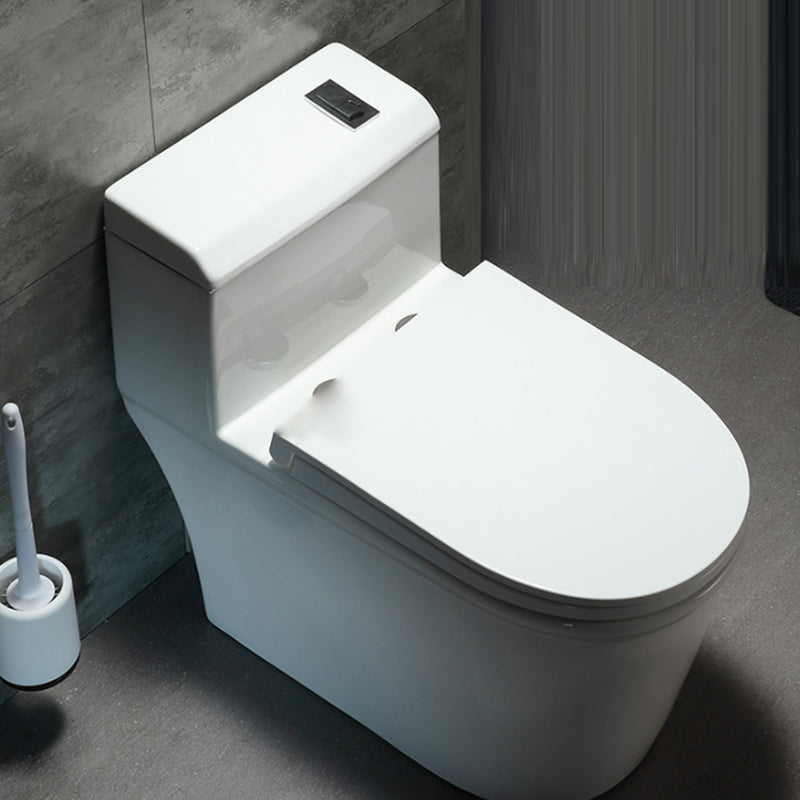 Contemporary 1 Piece Flush Toilet White Floor Mounted Urine Toilet for Washroom 15"L x 28"W x 26"H 12" Clearhalo 'Bathroom Remodel & Bathroom Fixtures' 'Home Improvement' 'home_improvement' 'home_improvement_toilets' 'Toilets & Bidets' 'Toilets' 6980593