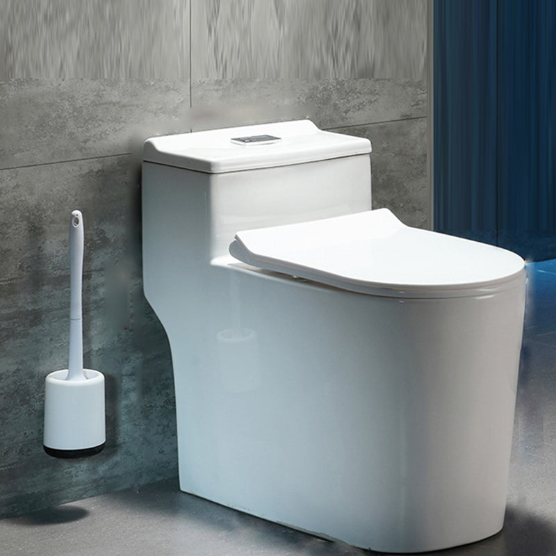 Contemporary 1 Piece Flush Toilet White Floor Mounted Urine Toilet for Washroom 14"L x 27"W x 24"H Clearhalo 'Bathroom Remodel & Bathroom Fixtures' 'Home Improvement' 'home_improvement' 'home_improvement_toilets' 'Toilets & Bidets' 'Toilets' 6980594